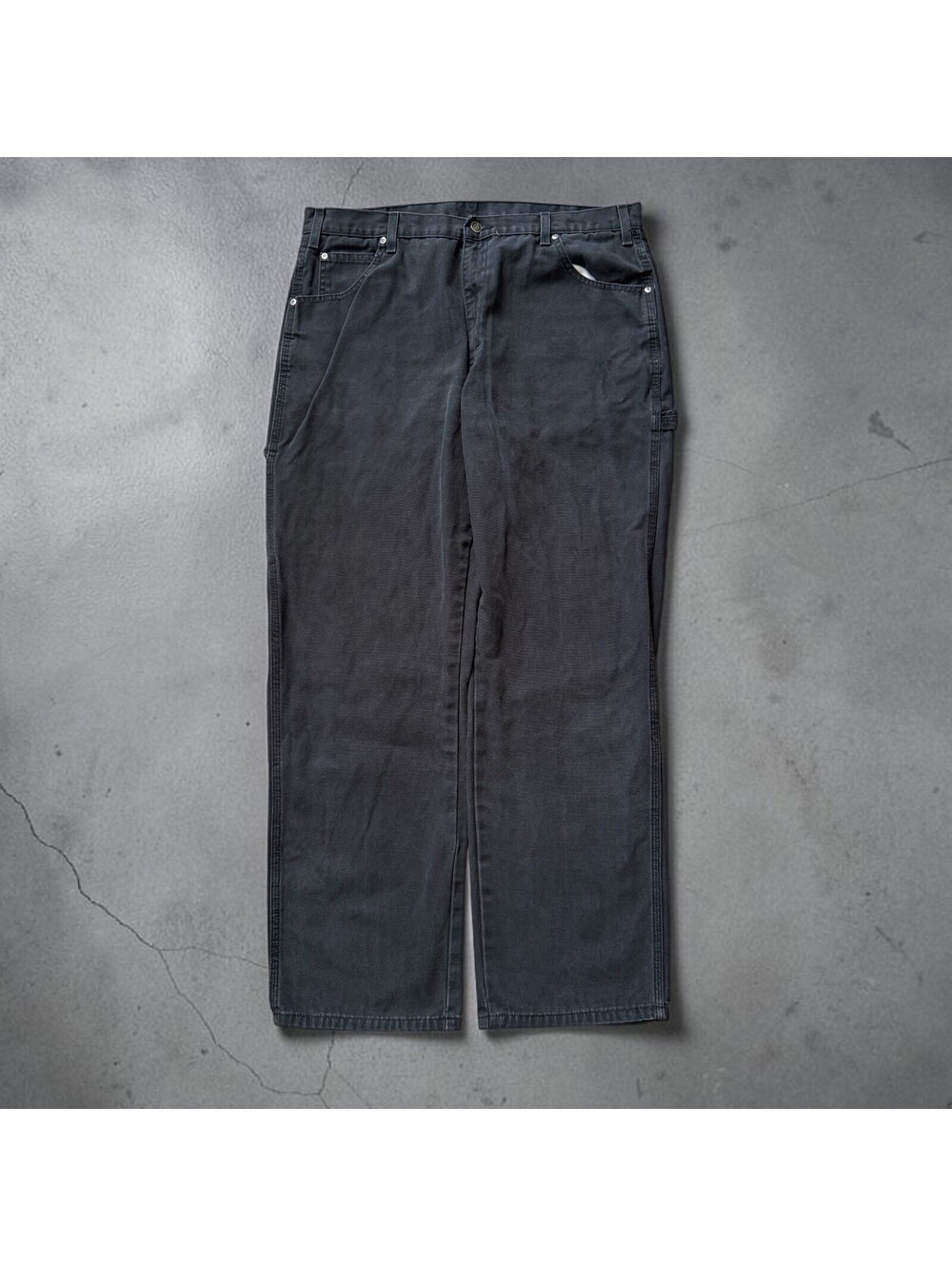 Dickies Duck Carpenter Relaxed Fit Mens Size 38x32 Canvas Work Pants Black